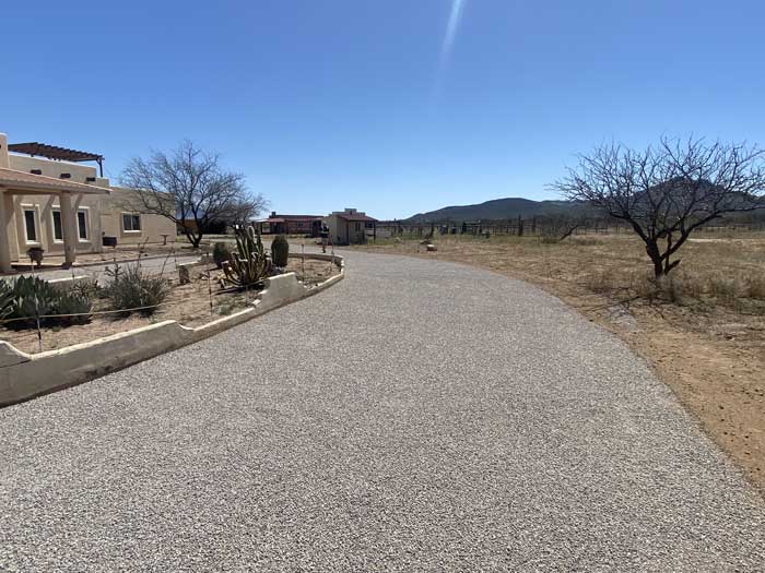 Private roadway with chipsealing applied in Tucson