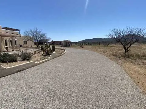 Private roadway with chipsealing applied in Tucson